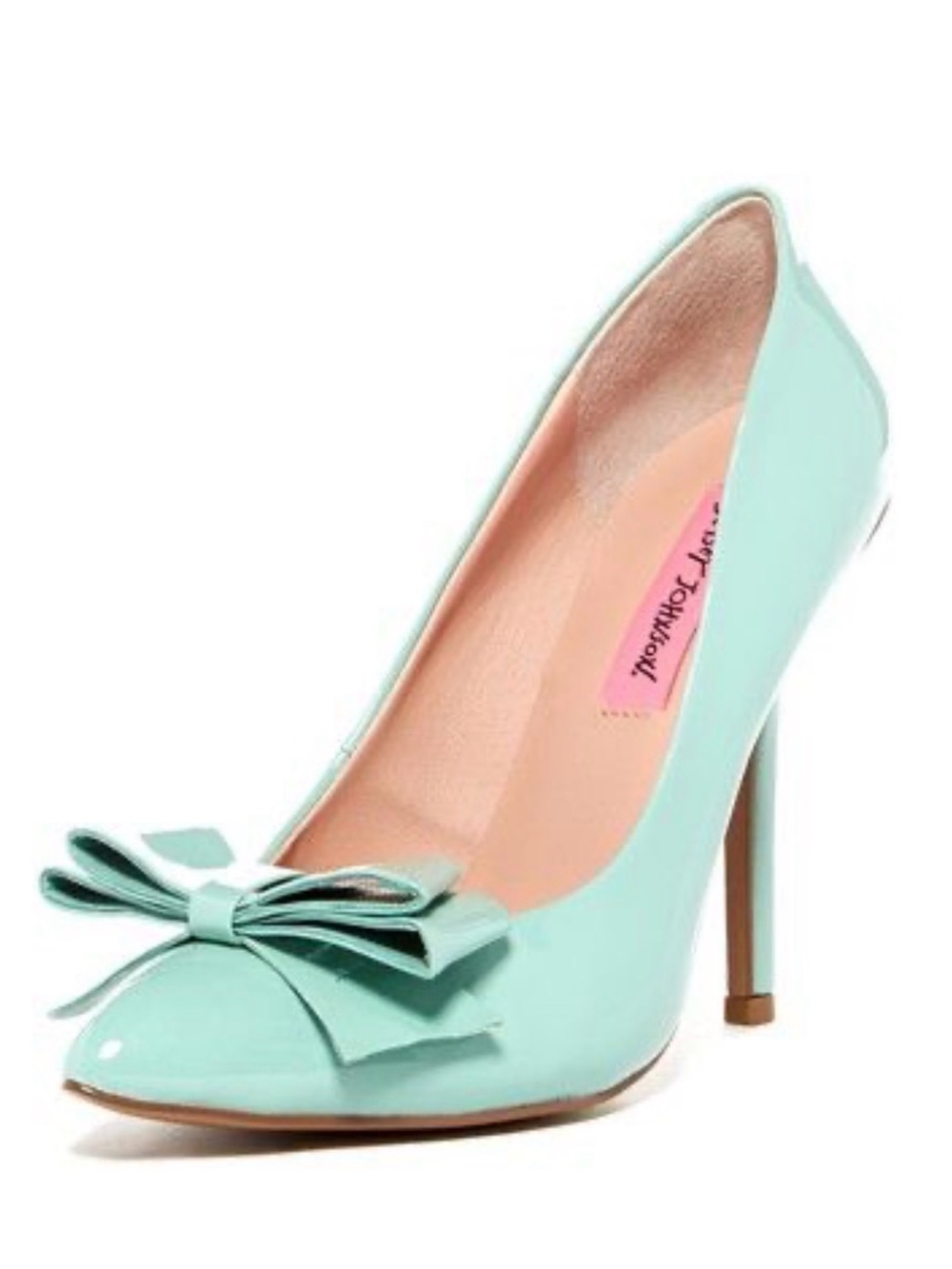 Betsey Johnson Women’s Mint Green Bow Pointed Toe High Heel Pumps, US 6 (no box) - Picture 9 of 9